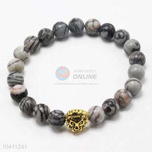 Factory Price Gold Lion Head Jewelry Beads Natural Gemstone Bracelet