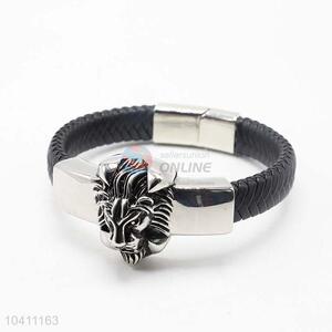 Top Quality Low Price Mens Leather Bracelet,Black