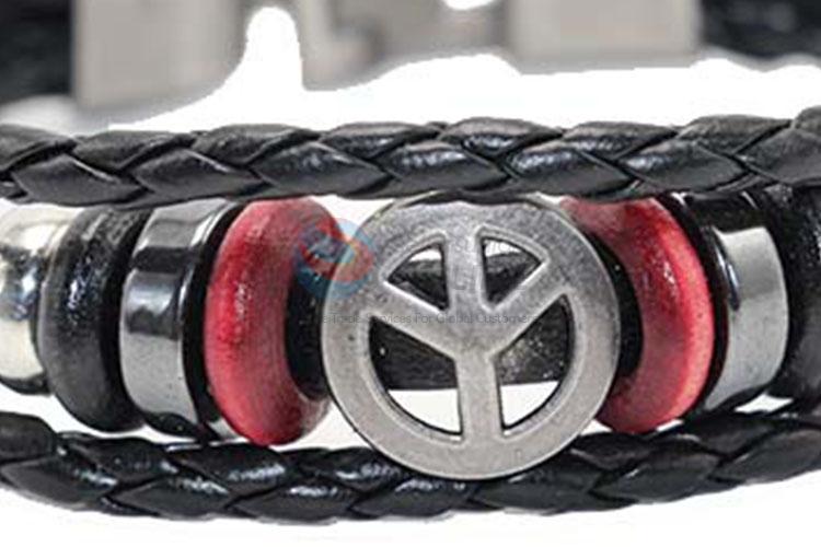 Oem Custom Braided Leather Bracelet with Good Quality