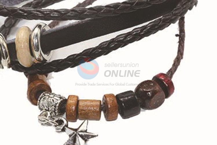 Custom Design Low Price Braided Leather Bracelet