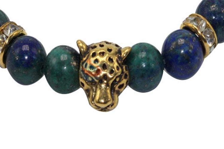 High Quality Gold Leopard Head Jewelry Beads Natural Crystal Bracelet