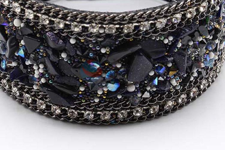 New Products Fashion Wide Crystal Leather Bracelet