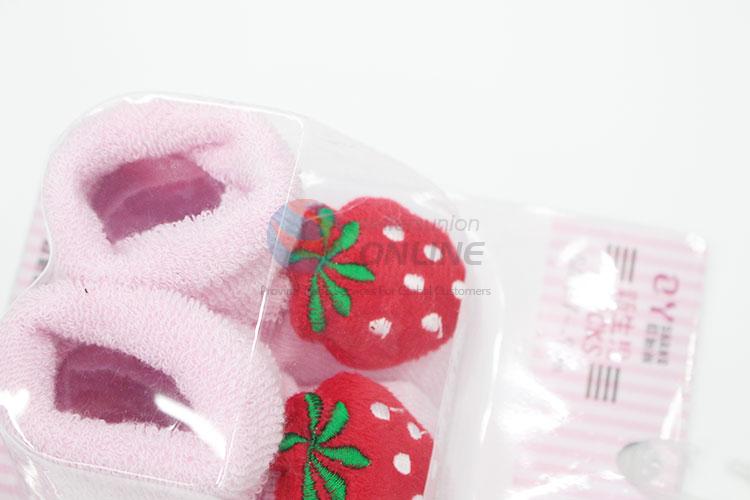 3D Strawberry Head Cotton Kids Baby Sock