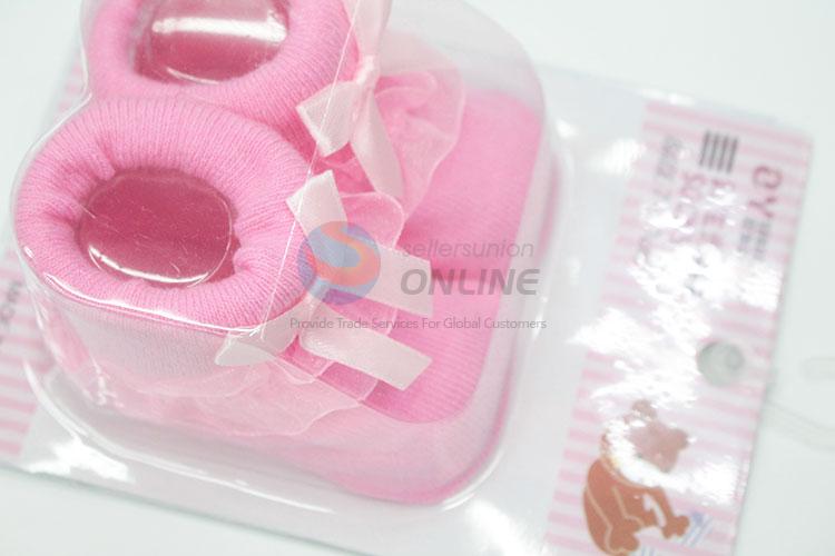 3D Bowknot Pink Cotton Kids Baby Sock