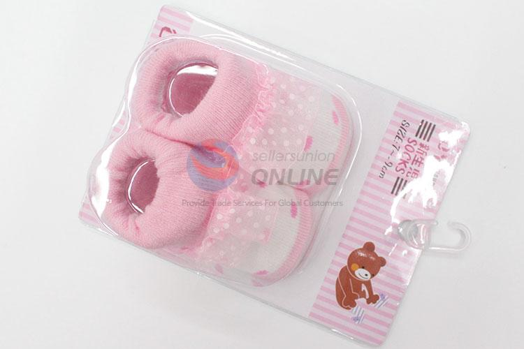 Wholesale  Pink Cotton Kids Baby Girl Sock