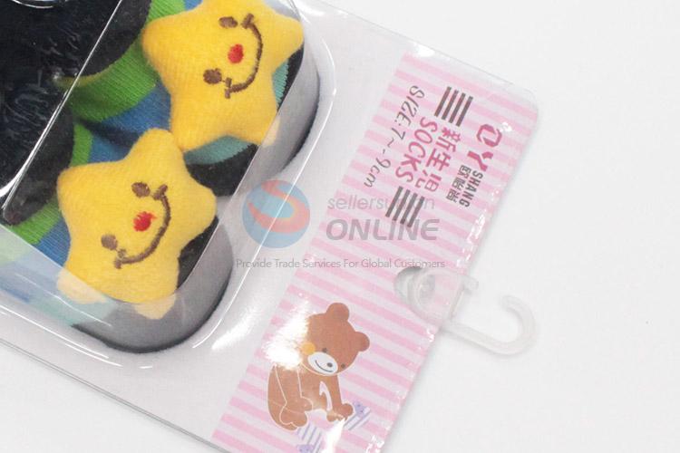 3D Yellow Star Cotton Kids Baby Sock