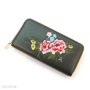 Top grade custom embroidered women purse women pouch