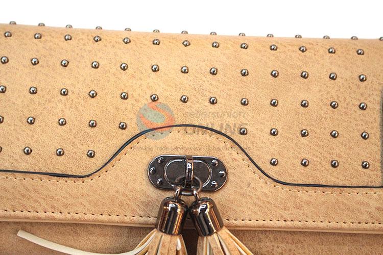 Triple-foldedew arrival women purse with tassels