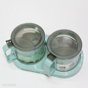 2Pcs/Set Kitchen Tools Spice Jar Glass Seasoning Box