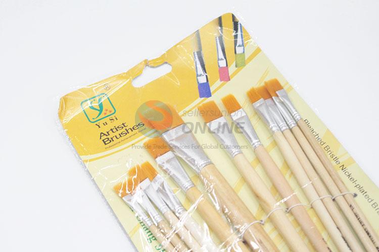 Natural Wooden Handle Student Paintbrush Set