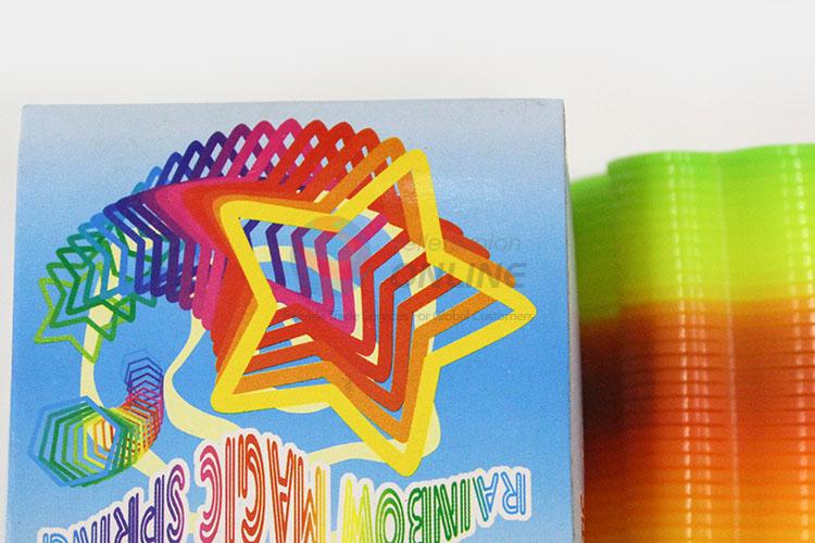 Factory Wholesale Funny Spring Plastic Circle Toys Rainbow Magic Spring