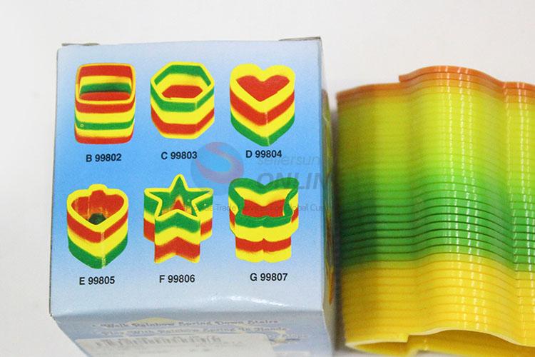 Wholesale Cheap Funny Spring Plastic Circle Toys Rainbow Magic Spring