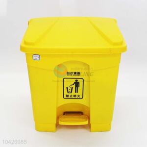 Good quality plastic yellow garbage can,50*20*35cm