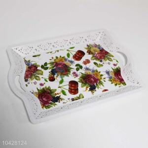 Best selling flower printing plastic salver