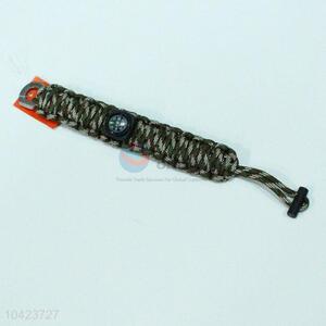 China Factory Fire Starter Survival Compass Bracelet