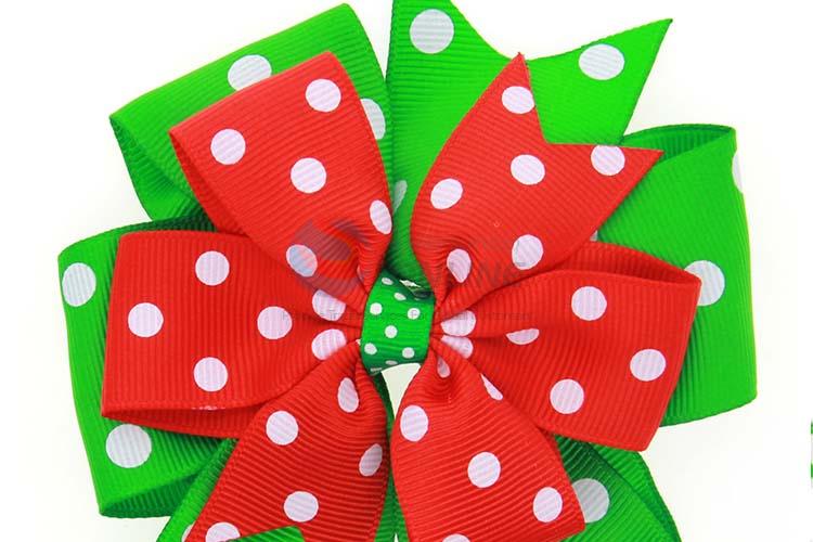 Cute Design Christmas Colorful Bowknot Hairpin For Children