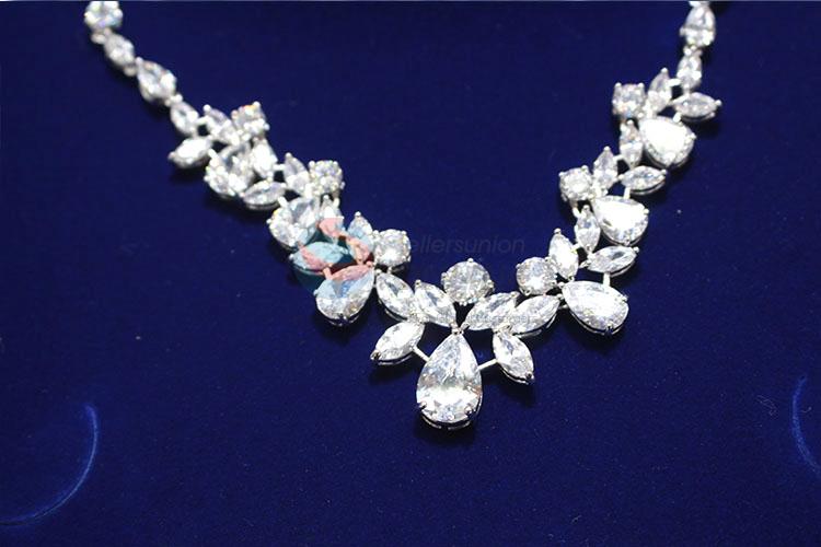 Wholesale Zircon Necklace&Earrings Set For Wedding