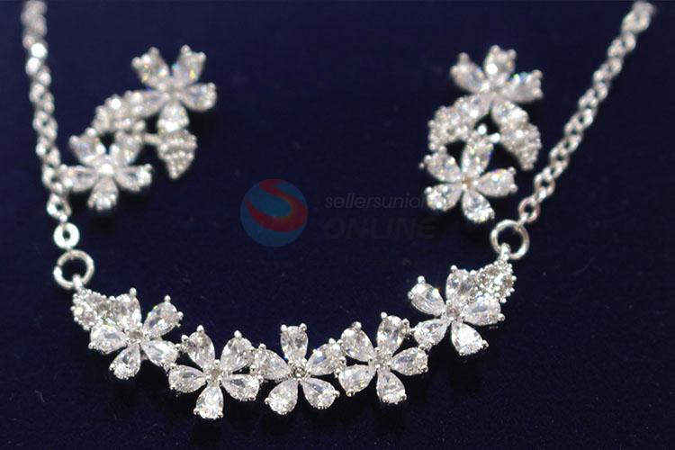 Acceptable price zircon necklace&earrings set