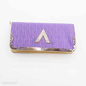 Women Elegant Purple Long Cloth Wallet Purse