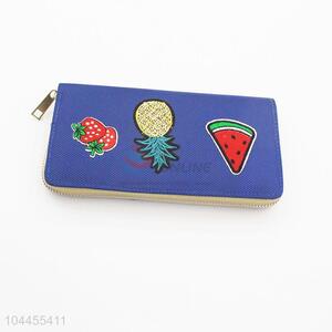 Fruit Pattern Fashion Women Girl Semi Pu Leather Long Wallet