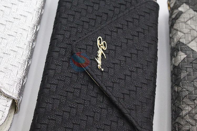 Weave Design Fashion Women Wallet Cloth Long Purse