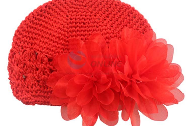 Knitted Flower Baby Hat With Good Quality