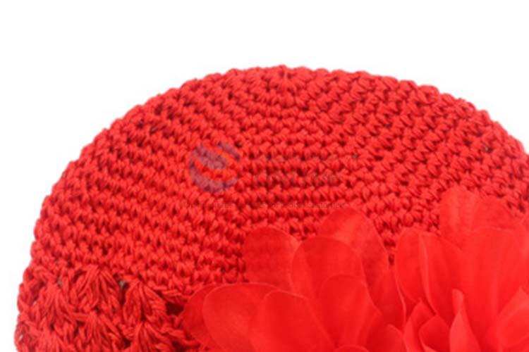 Knitted Flower Baby Hat With Good Quality