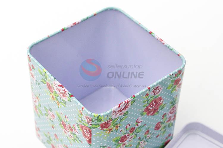 High Quality Printing Tin Storage Box in Square Shape