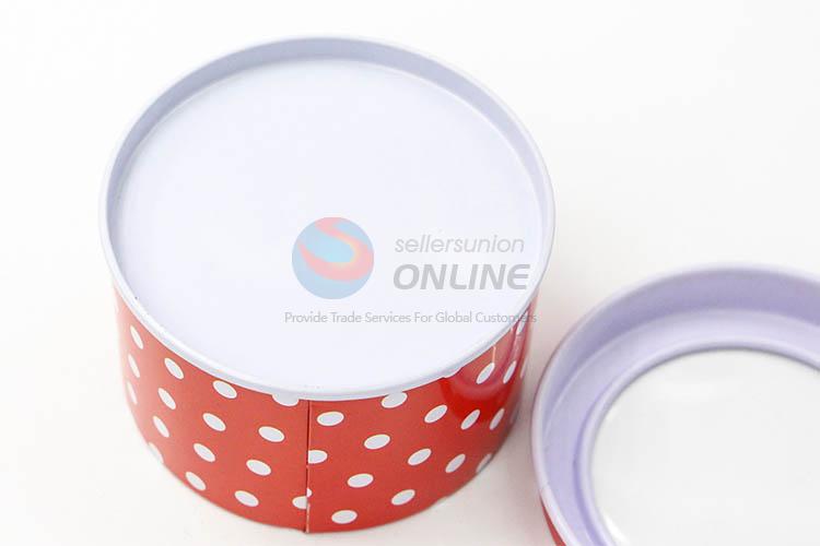 Promotional Gift Dots Ptined Collectables Tin Boxes in Round Shape