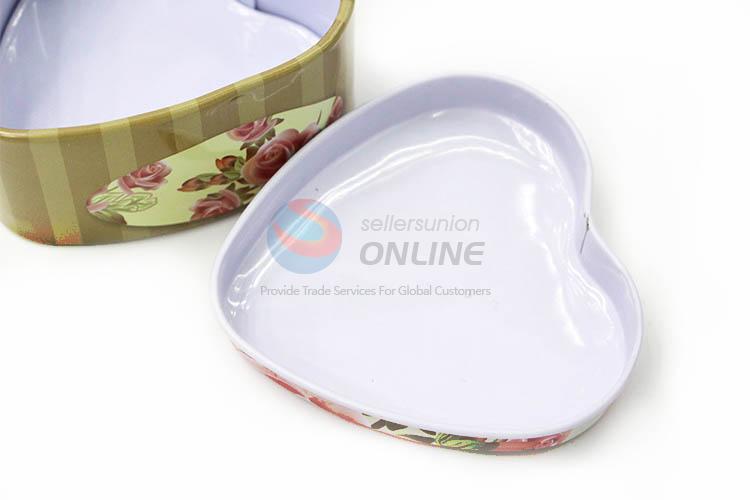 Fashion Style Custom Printed Tin Storage Boxes Set in Heart Shape