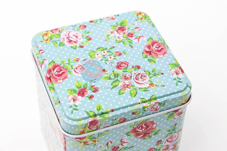 High Quality Printing Tin Storage Box in Square Shape