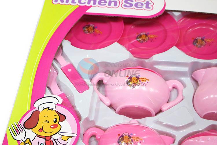 Good Sale Plastic Tea Set Cartoon Printing Kitchen Set Toy