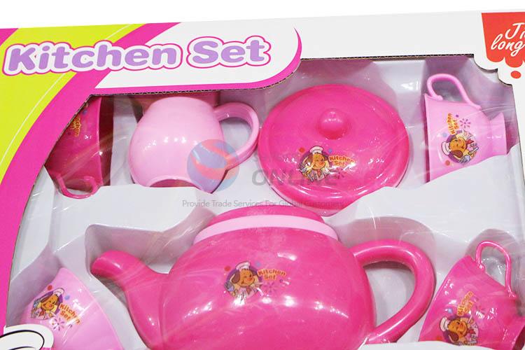 Fashion Colorful Tea Set Plastic Kitchen Set Toy For Children