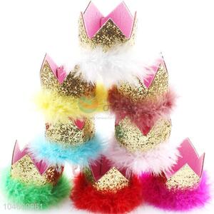 Newest Cheap Baby Feather Crown Headband