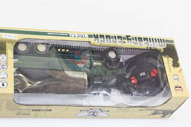 Competitive Price Four-channel Remote Control Military Truck Kids Toy Car with Light