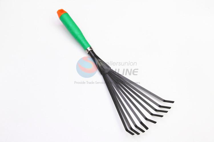 New Arrival Iron Garden Rake Tool with Plastic Handle