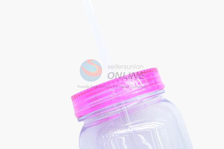 China wholesale plastic water bottle with straw