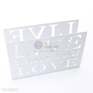 Pretty Cute White Color Hollowed-out Letter Iron Napkin Box