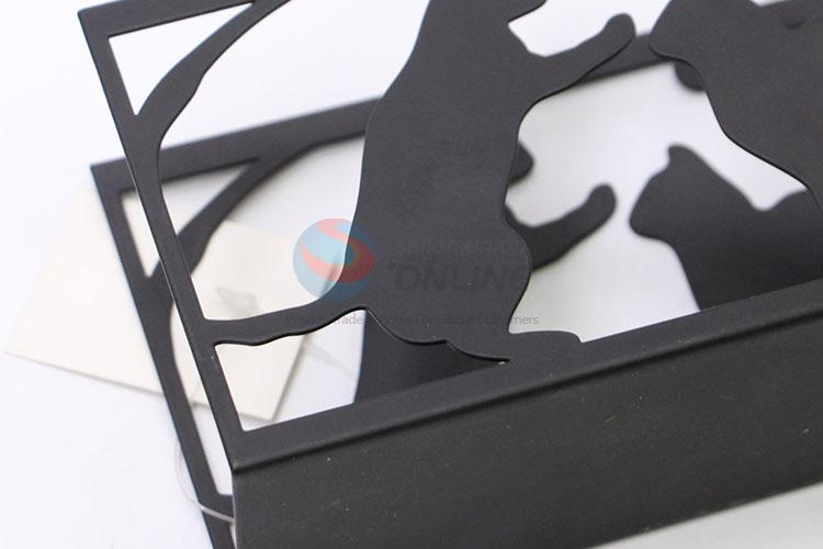 New Arrival Cartoon Cat Shaped Iron Napkin Box