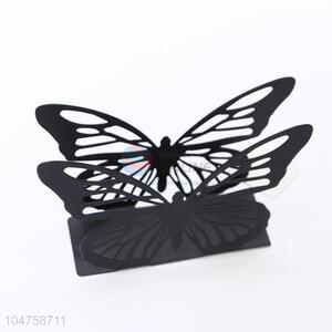 Popular Style Black Color Butterfly Shaped Iron Napkin Holder Towel Rack