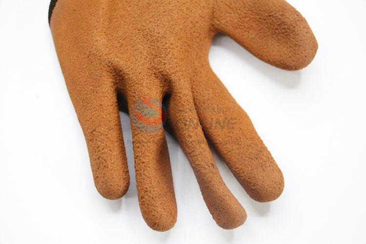 Brown Color Nylon Labor Protection Work Gloves Safety Gloves