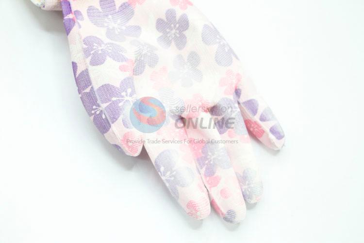 Flower Pattern PU Working Gloves Gardening Gloves Protective Gloves Safety Gloves