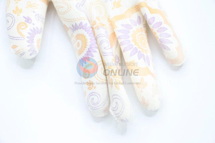 Creative Design Flower Pattern PU Working Gloves Protective Gloves Gardening Gloves Safety Gloves