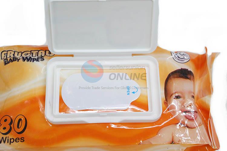 Hot Selling 80 Pcs Baby Wipes Wet Tissue with Cover