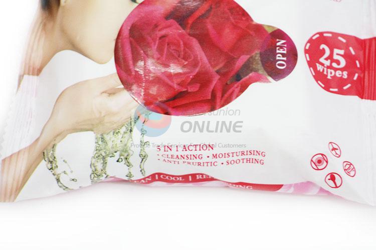 Eco-friendly 25 Pcs Women Wipes Wet Tissue Clean Wipes