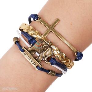 China wholesale vintage multi-layer punk bracelet