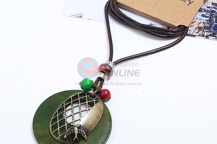 Top sale vintage alloy pendant wooden necklaces