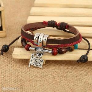 Most popular wholesale vintage multi-layer punk bracelet