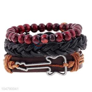 Premium quality vintage braided leather bracelet set