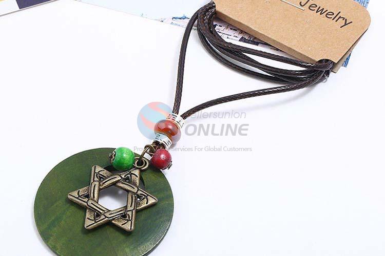 China wholesale vintage alloy pendant wooden necklaces